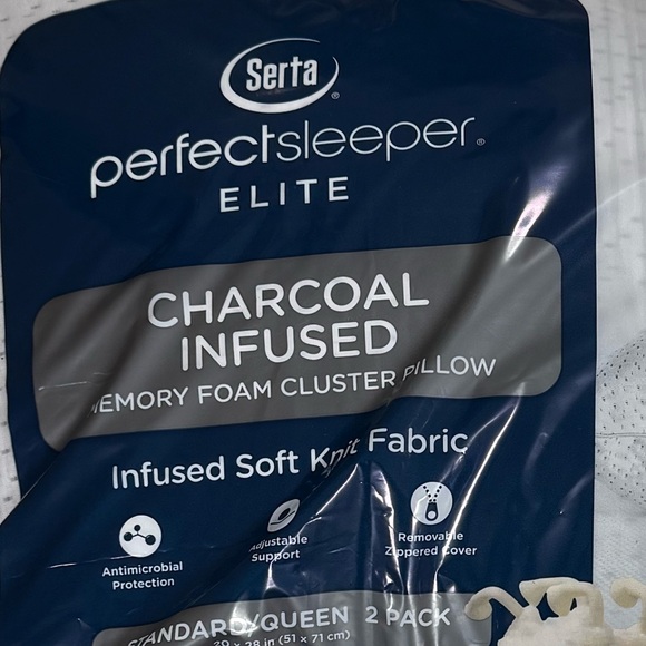 SERTA PERFECT SLEEPER ELITE
20x28 2pk Charcoal Cluster Pillows - Picture 2 of 3